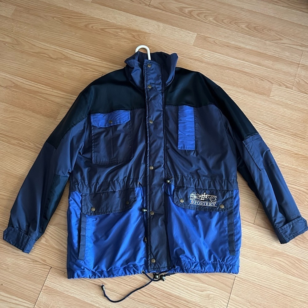 Vintage Fosters Grand Prix Navy Down Jacket